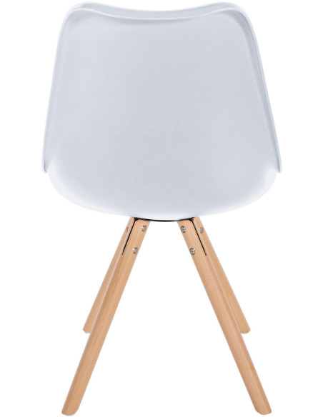 Chaise moderne scandinave en Polypropylène Polyuréthane Blanc Bois Naturel Kalia  - 4
