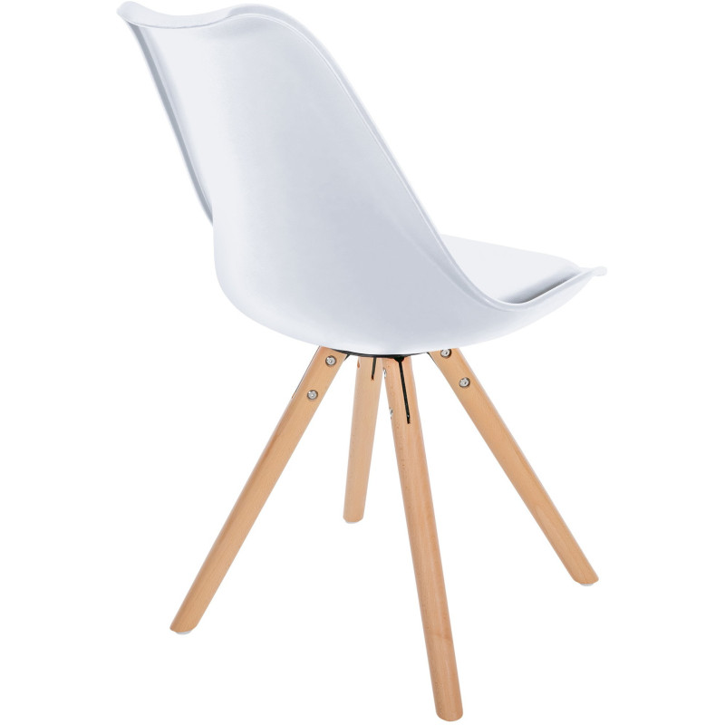 Chaise moderne scandinave en Polypropylène Polyuréthane Blanc Bois Naturel Kalia  - 5