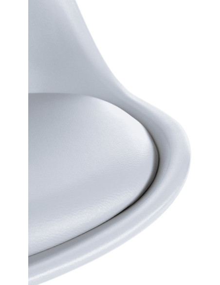 Chaise moderne scandinave en Polypropylène Polyuréthane Blanc Bois Naturel Kalia  - 6
