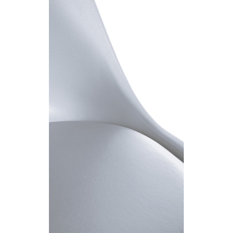 Chaise moderne scandinave en Polypropylène Polyuréthane Blanc Bois Naturel Kalia  - 7