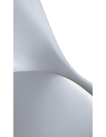 Chaise moderne scandinave en Polypropylène Polyuréthane Blanc Bois Naturel Kalia  - 7