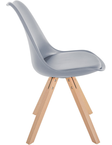 Chaise moderne scandinave en Polypropylène Polyuréthane Gris Bois Naturel Jayana - 3