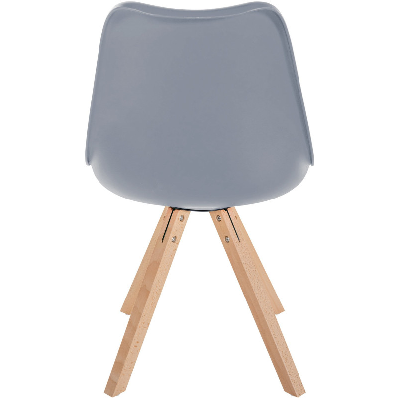 Chaise moderne scandinave en Polypropylène Polyuréthane Gris Bois Naturel Jayana - 4