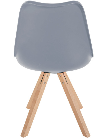 Chaise moderne scandinave en Polypropylène Polyuréthane Gris Bois Naturel Jayana - 4