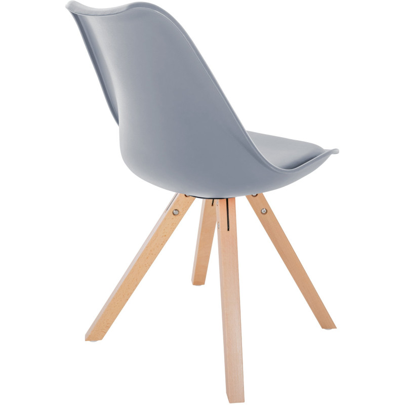 Chaise moderne scandinave en Polypropylène Polyuréthane Gris Bois Naturel Jayana - 5