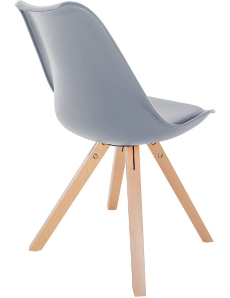 Chaise moderne scandinave en Polypropylène Polyuréthane Gris Bois Naturel Jayana - 5