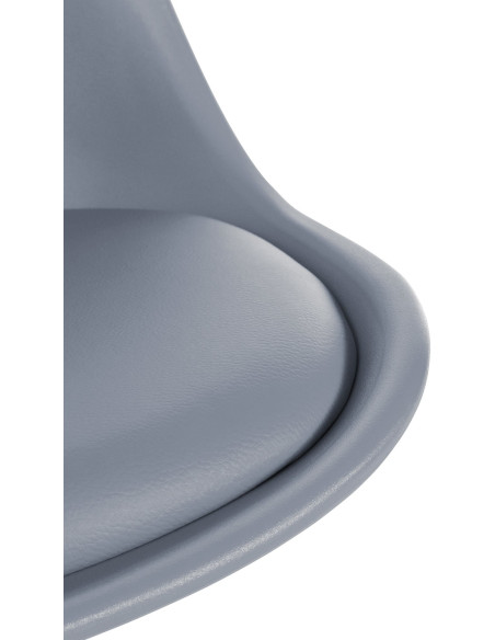 Chaise moderne scandinave en Polypropylène Polyuréthane Gris Bois Naturel Jayana - 6