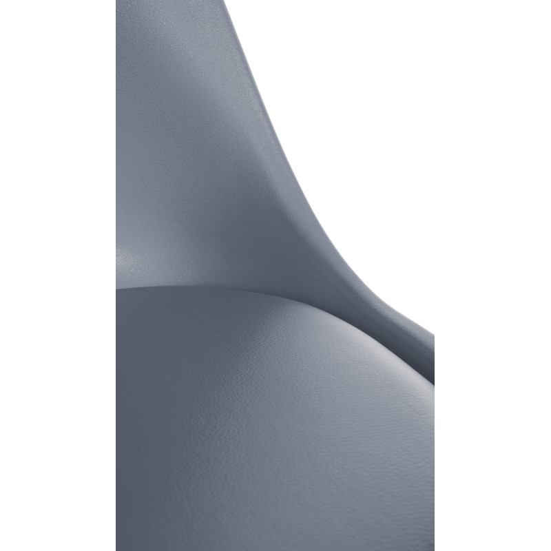 Chaise moderne scandinave en Polypropylène Polyuréthane Gris Bois Naturel Jayana - 7