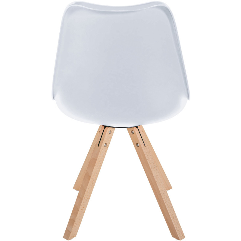 Chaise moderne scandinave en Polypropylène Polyuréthane Blanc Bois Naturel Jayana  - 4