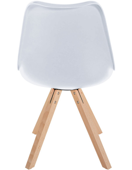 Chaise moderne scandinave en Polypropylène Polyuréthane Blanc Bois Naturel Jayana  - 4
