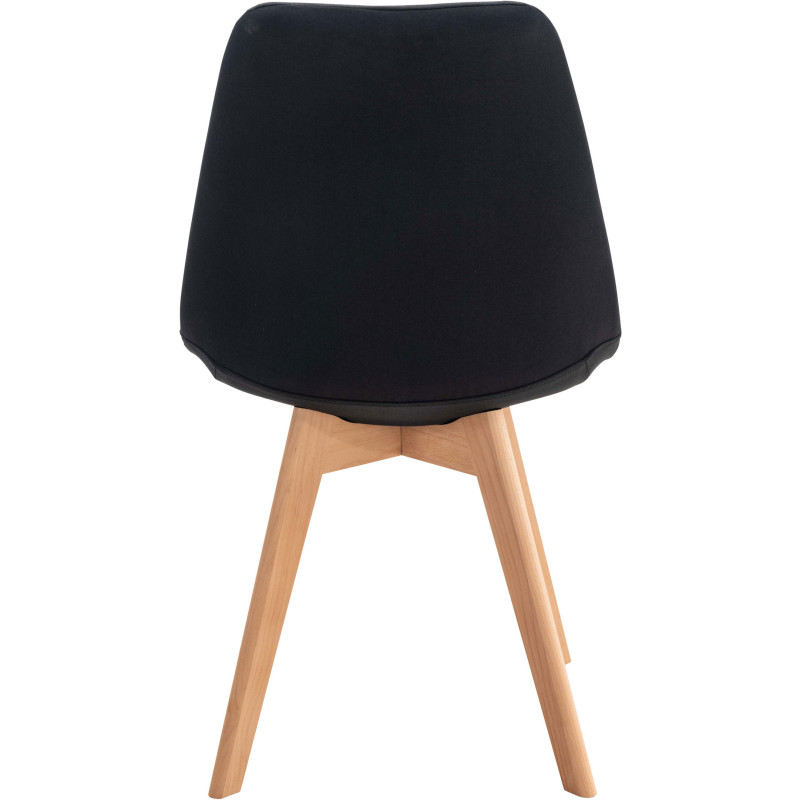 Chaise moderne scandinave en Tissu Noir Bois de hêtre Naturel Floki - 4