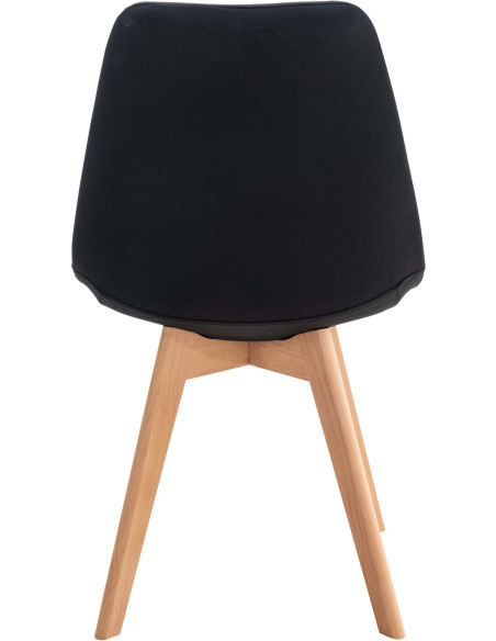 Chaise moderne scandinave en Tissu Noir Bois de hêtre Naturel Floki - 4