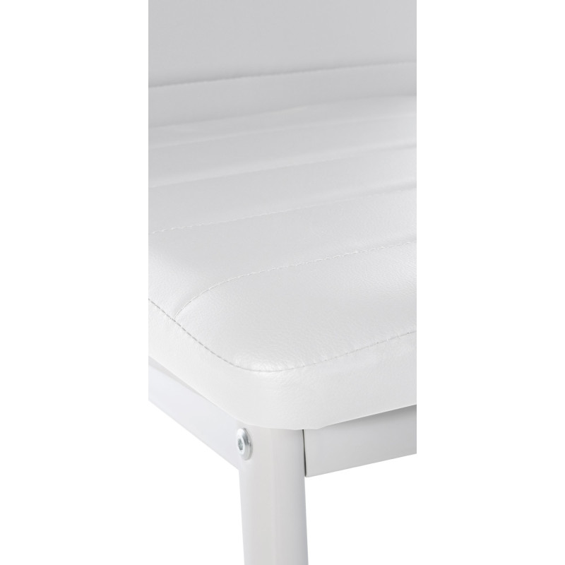 Chaise moderne dossier haut en Polyuréthane Blanc Métal Blanc Lina - 2