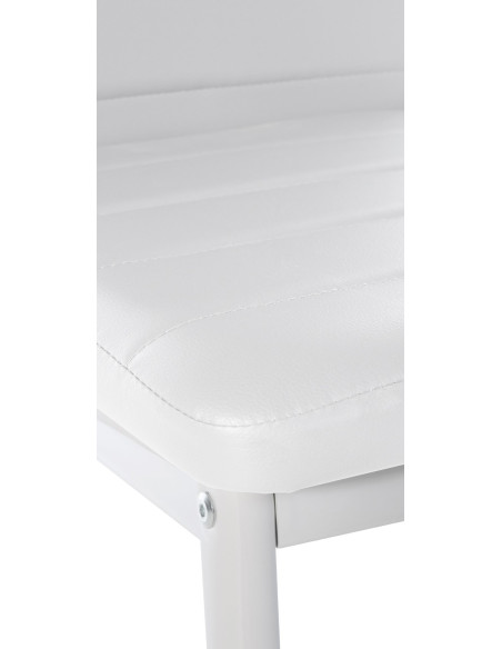 Chaise moderne dossier haut en Polyuréthane Blanc Métal Blanc Lina - 2