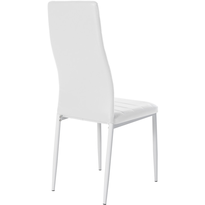 Chaise moderne dossier haut en Polyuréthane Blanc Métal Blanc Lina - 3