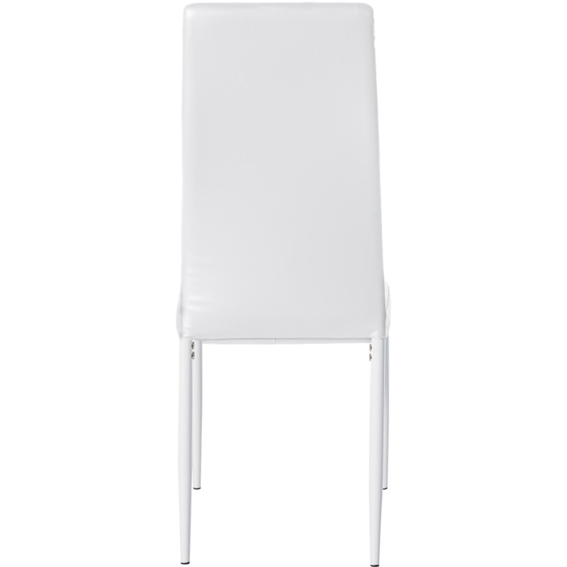 Chaise moderne dossier haut en Polyuréthane Blanc Métal Blanc Lina - 4