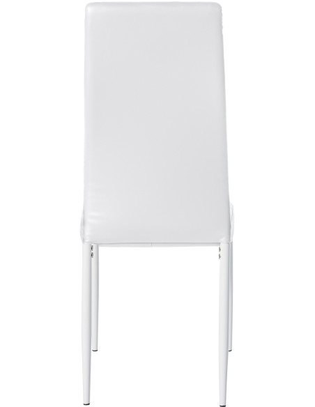 Chaise moderne dossier haut en Polyuréthane Blanc Métal Blanc Lina - 4
