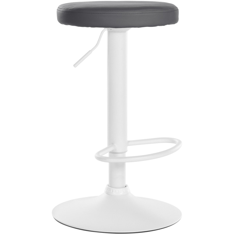 Tabouret de bar design pivotant en Polyuréthane Gris Métal Blanc Mat Tao - 1