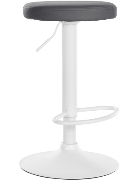 Tabouret de bar design pivotant en Polyuréthane Gris Métal Blanc Mat Tao - 1