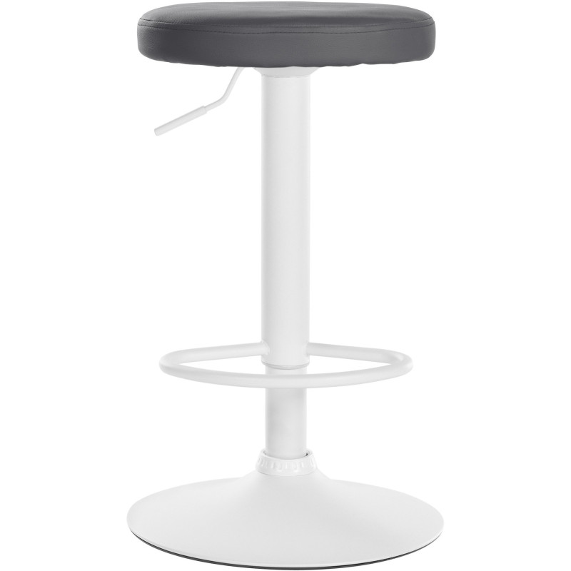 Tabouret de bar design pivotant en Polyuréthane Gris Métal Blanc Mat Tao - 2