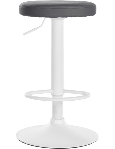 Tabouret de bar design pivotant en Polyuréthane Gris Métal Blanc Mat Tao - 2