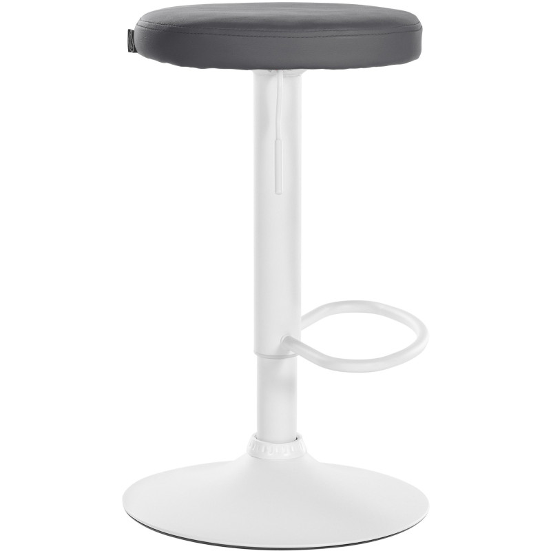 Tabouret de bar design pivotant en Polyuréthane Gris Métal Blanc Mat Tao - 3
