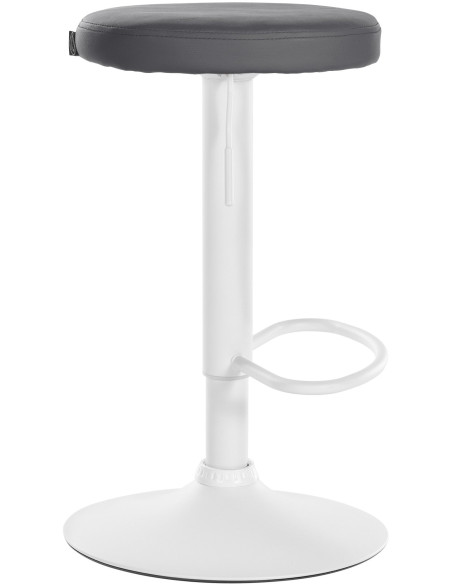 Tabouret de bar design pivotant en Polyuréthane Gris Métal Blanc Mat Tao - 3