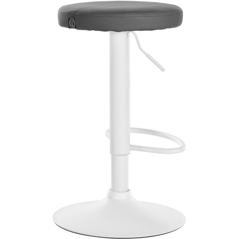 Tabouret de bar design pivotant en Polyuréthane Gris Métal Blanc Mat Tao - 4