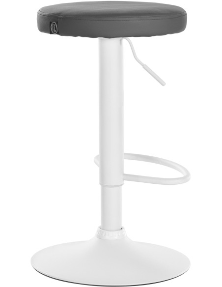Tabouret de bar design pivotant en Polyuréthane Gris Métal Blanc Mat Tao - 4