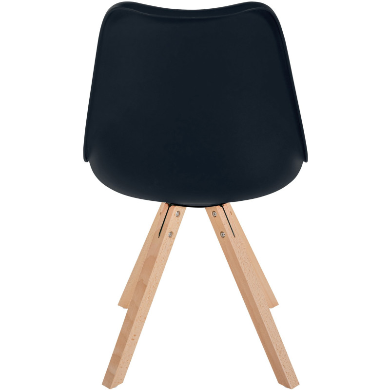 Chaise moderne scandinave en Polypropylène Polyuréthane Noir Bois Naturel Jayana - 4
