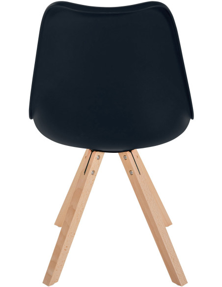 Chaise moderne scandinave en Polypropylène Polyuréthane Noir Bois Naturel Jayana - 4