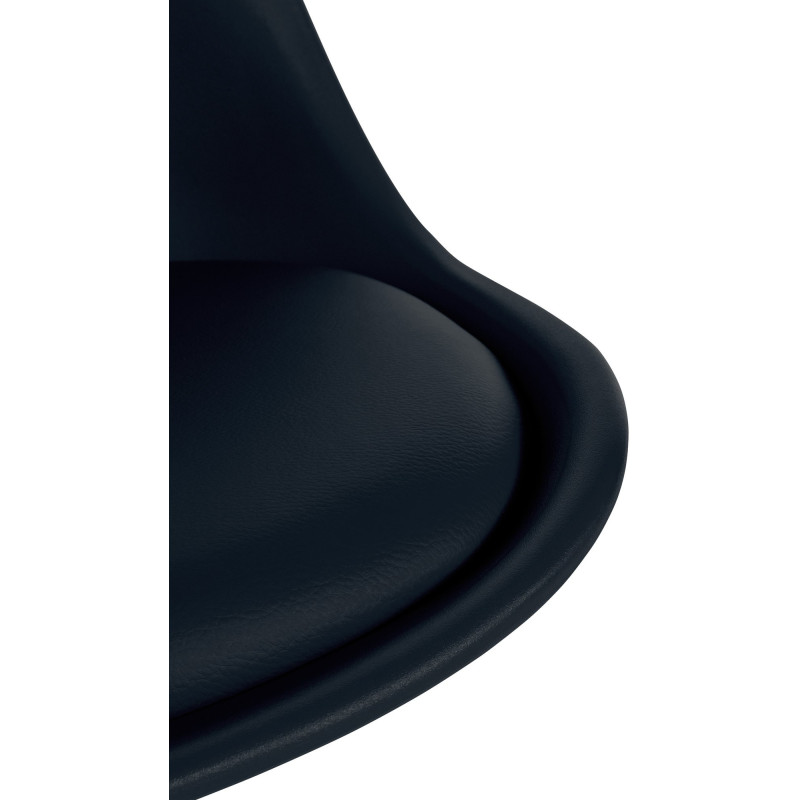 Chaise moderne scandinave en Polypropylène Polyuréthane Noir Bois Naturel Jayana - 6