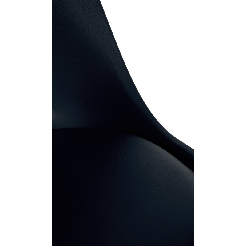 Chaise moderne scandinave en Polypropylène Polyuréthane Noir Bois Naturel Jayana - 7