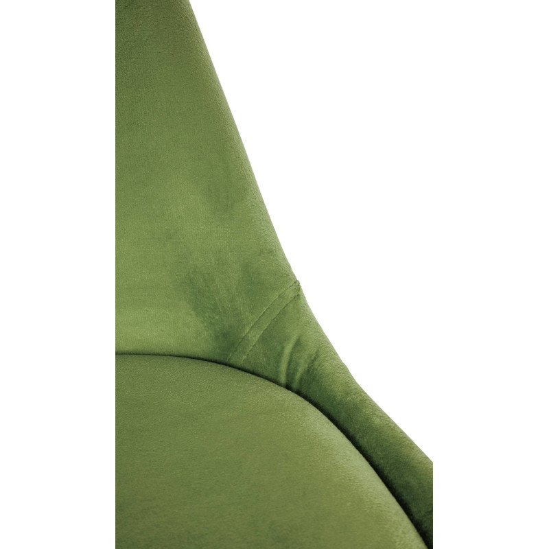 Chaise moderne scandinave en Velours Vert clair Bois Naturel Kalia - 7
