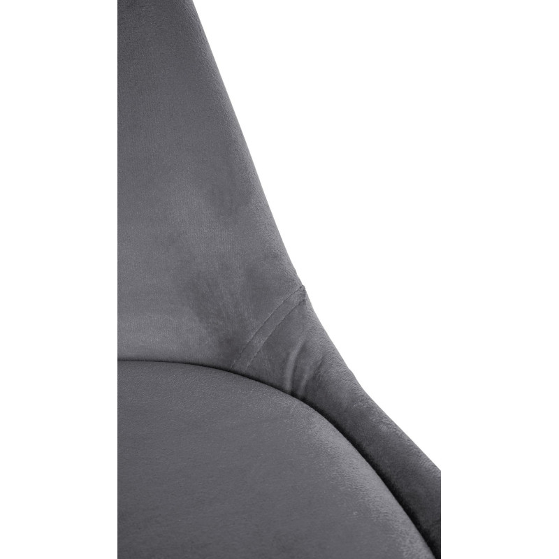 Chaise moderne scandinave en Velours Gris foncé Bois Naturel Kalia - 7