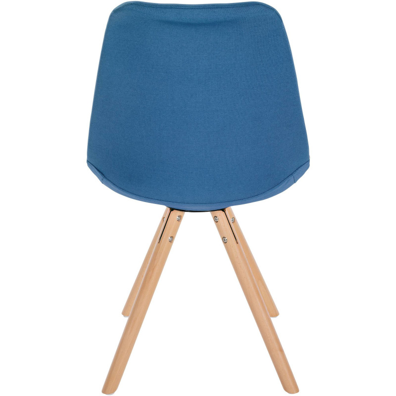 Chaise moderne scandinave en Tissu Bleu Bois Naturel Kalia  - 4
