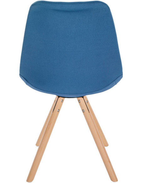 Chaise moderne scandinave en Tissu Bleu Bois Naturel Kalia  - 4