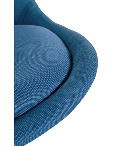 Chaise moderne scandinave en Tissu Bleu Bois Naturel Kalia  - 6