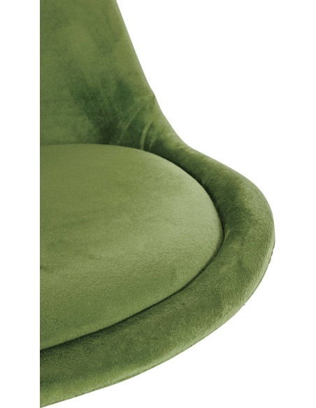 Chaise moderne scandinave en Velours Vert clair Bois Naturel Jayana - 6