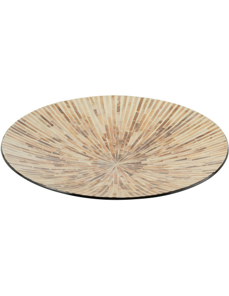 Plat Rond Nuye en Papier Coquillage Beige - 1