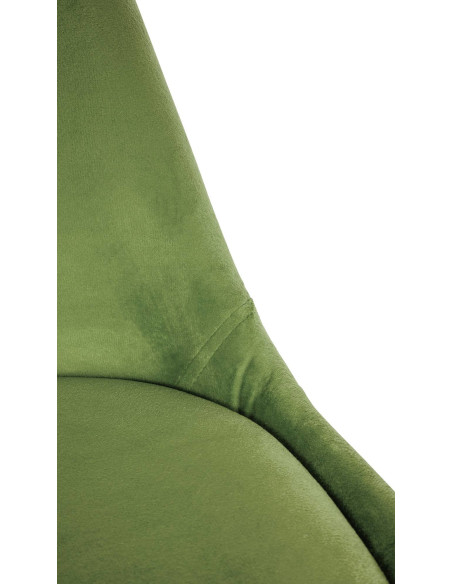 Chaise moderne scandinave en Velours Vert clair Bois Naturel Jayana - 7