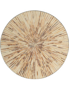 Plat Rond Nuye en Papier Coquillage Beige - 1 2