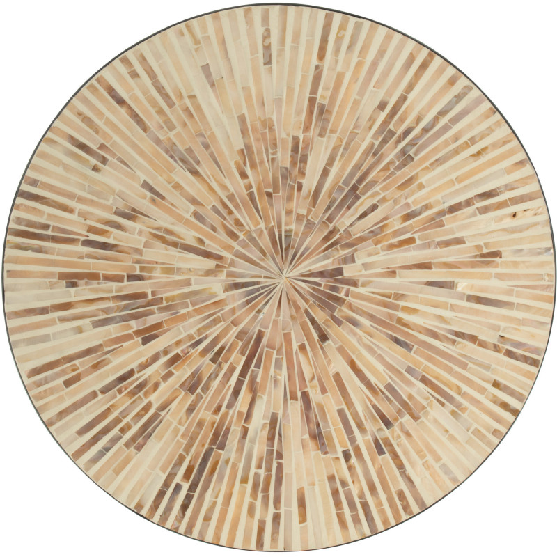 Plat Rond Nuye en Papier Coquillage Beige - 2