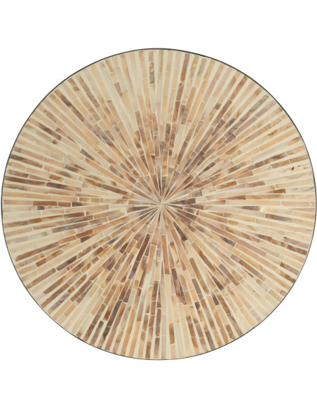 Plat Rond Nuye en Papier Coquillage Beige - 2