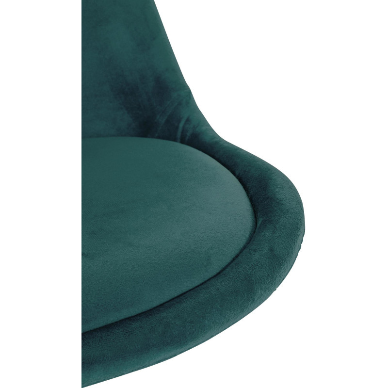 Chaise moderne scandinave en Velours Vert foncé Bois Naturel Jayana - 6