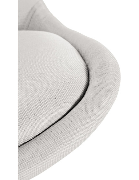 Chaise moderne scandinave en Tissu Blanc crème Bois Naturel Kalia - 6