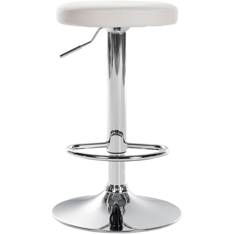 Tabouret de bar design pivotant en Polyuréthane Blanc Métal Chromé Brillant Tao - 2