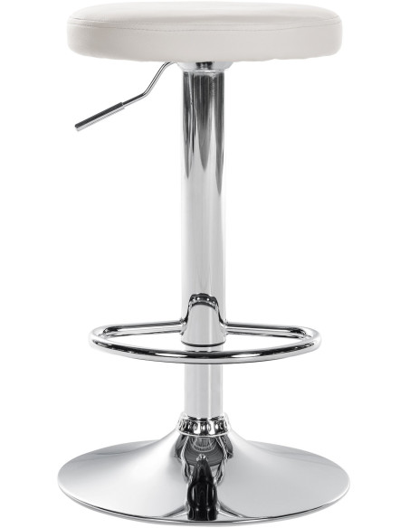 Tabouret de bar design pivotant en Polyuréthane Blanc Métal Chromé Brillant Tao - 2