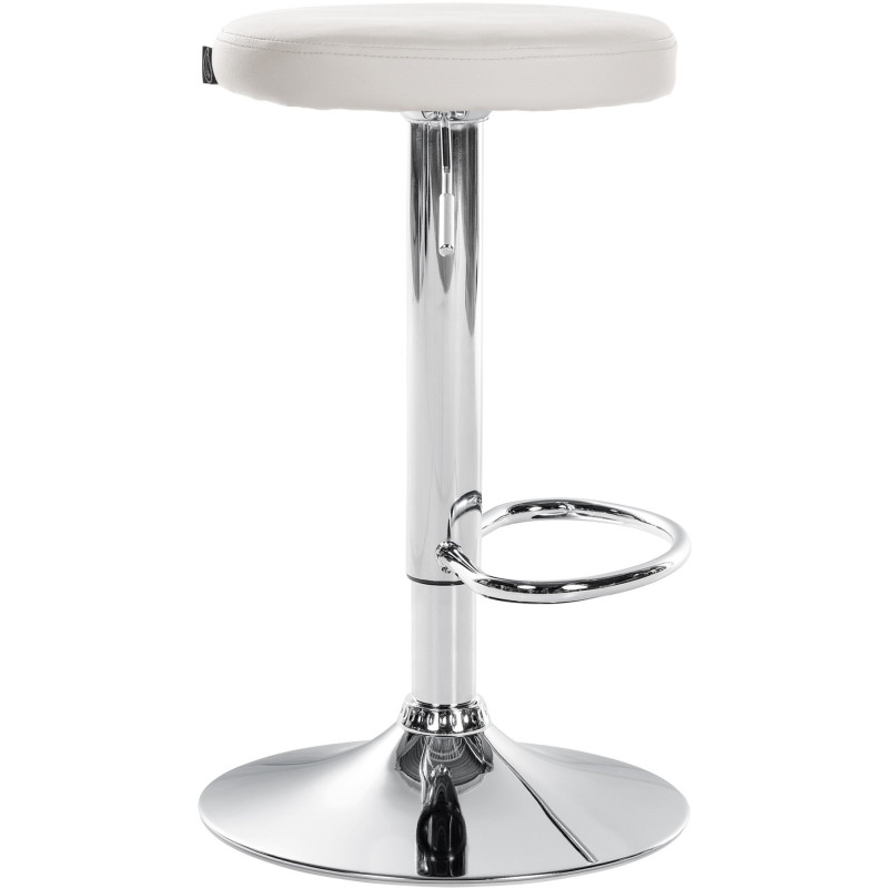 Tabouret de bar design pivotant en Polyuréthane Blanc Métal Chromé Brillant Tao - 3
