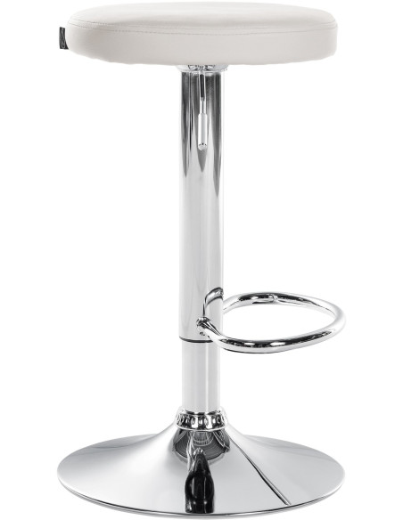 Tabouret de bar design pivotant en Polyuréthane Blanc Métal Chromé Brillant Tao - 3